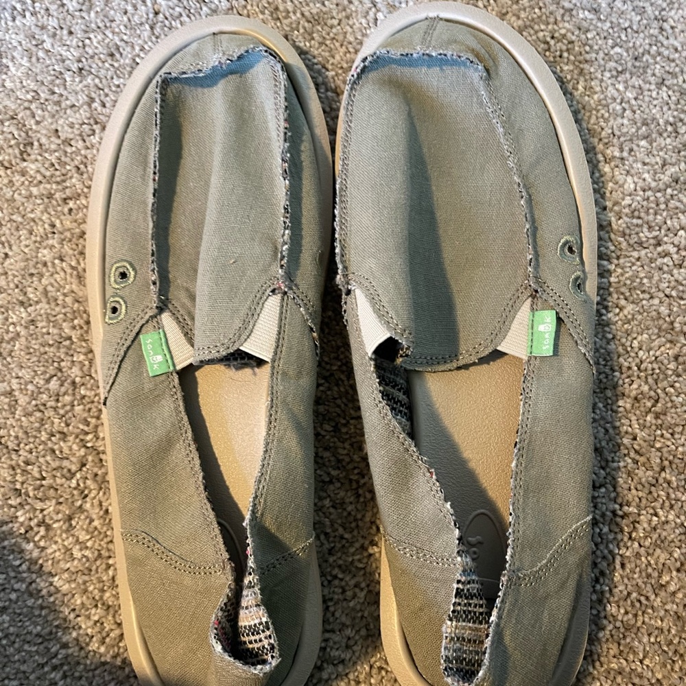 Sanuk-Donna Hemp Olive Grey